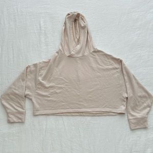Fabletics Cropped Cream Hoodie